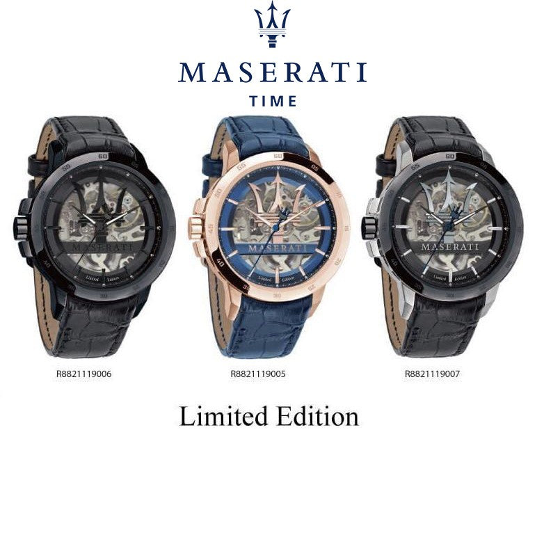 Maserati Automatic Black Dial Black Leather Strap Watch For Men - R8821119007 Buy Now By Maserati