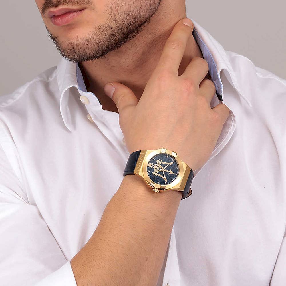 Maserati Potenza Blue Dial Blue Leather Strap Watch For Men - R8851108035 Buy Now By Maserati