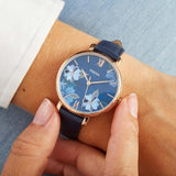 Fossil Jacqueline Blue Dial Blue Leather Strap Watch for Women - ES4673 Buy Now By Fossil