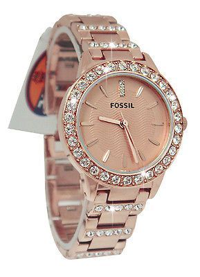 Fossil Jesse Crystal Rose Gold Dial Rose Gold Steel Strap Watch for Women - ES3020 Buy Now By Fossil