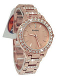 Fossil Jesse Crystal Rose Gold Dial Rose Gold Steel Strap Watch for Women - ES3020 Buy Now By Fossil