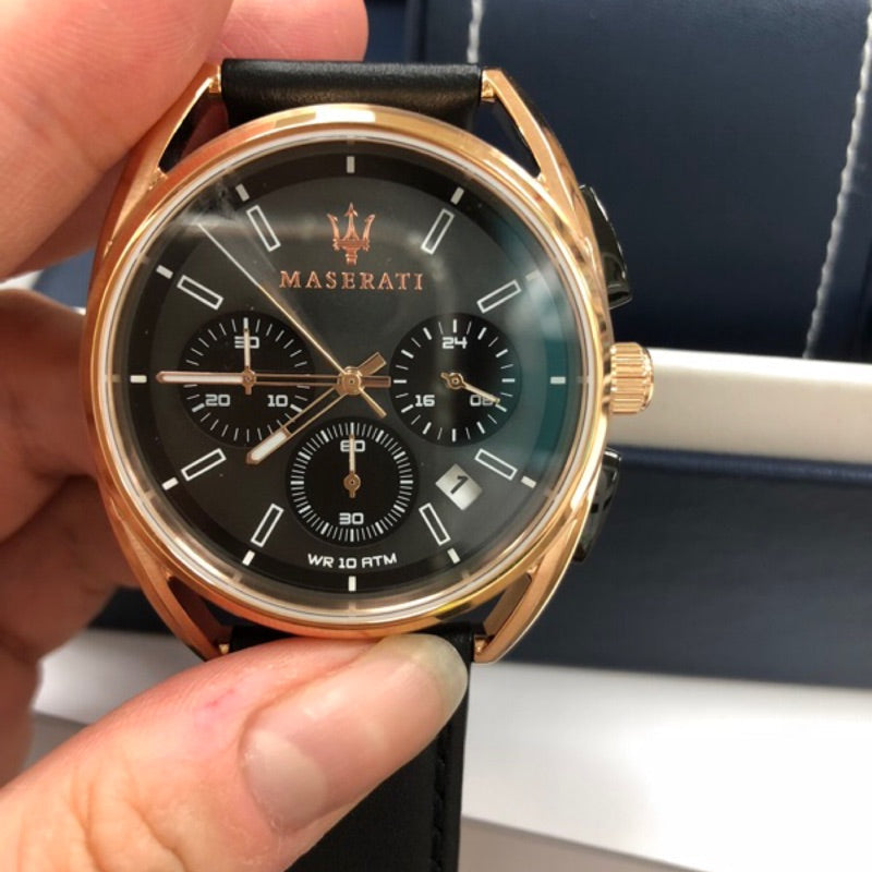 Maserati Trimarano Chronograph Black Dial Leather Strap Watch For Men - R8871632002 Buy Now By Maserati