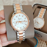 Fossil Tailor White Dial Two Tone Steel Strap Watch for Women - ES4396 Buy Now By Fossil