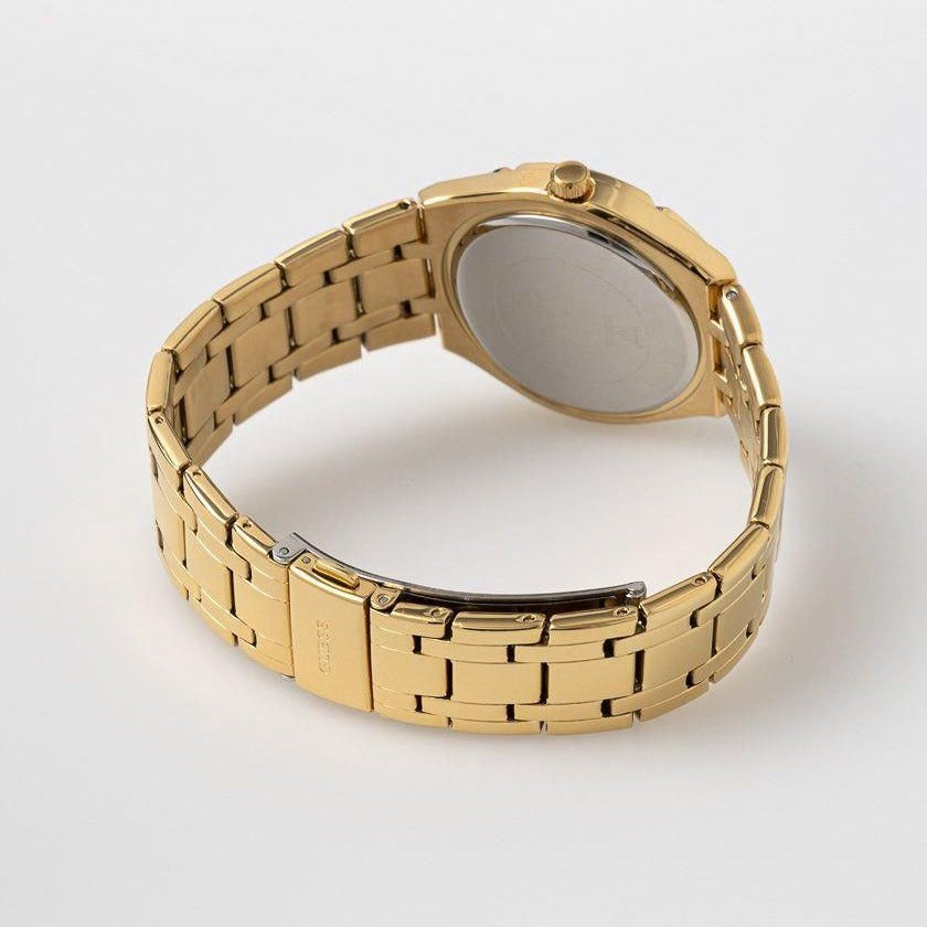 Guess Crystalline Diamonds Gold Dial Gold Steel Strap Watch for Women - GW0114L2 Buy Now By Guess