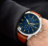 Fossil Townsman Chronograph Blue Dial Brown Leather Strap Watch for Men - FS5279 Buy Now By Fossil