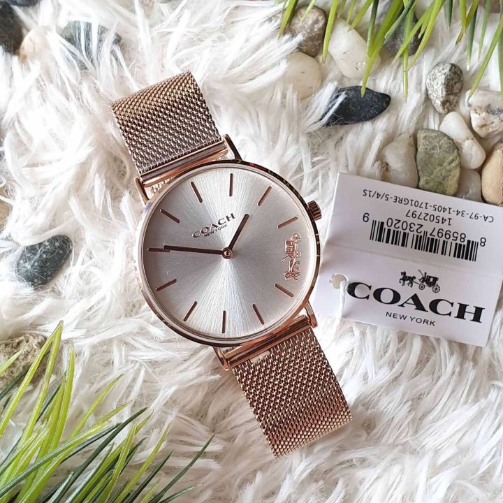 Coach Perry White Dial Gold Mesh Bracelet Watch for Women - 14503125 Buy Now By Coach