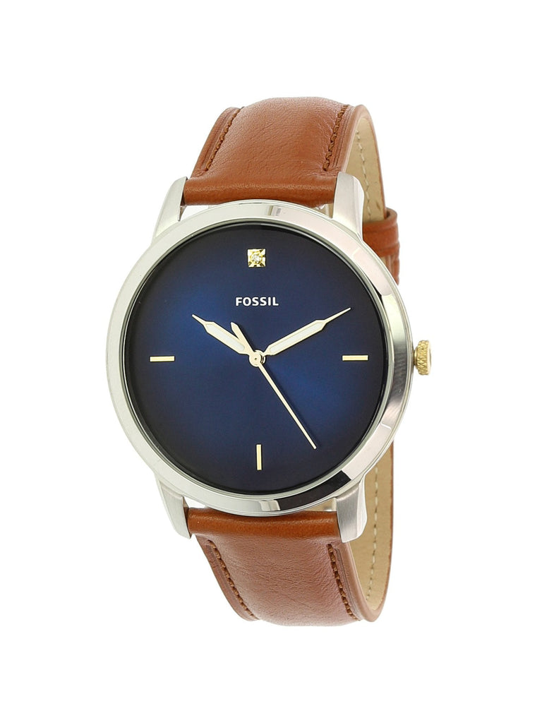 Fossil The Minimalist 3H Blue Dial Brown Leather Strap Watch for Men - FS5499 Buy Now By Fossil