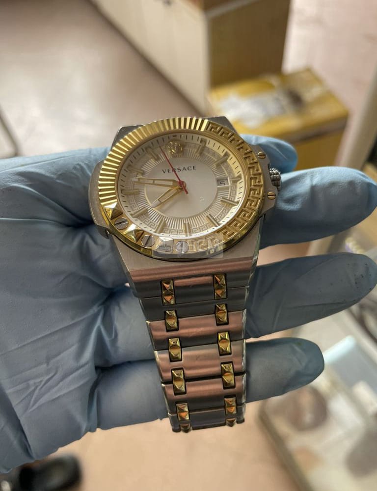 Versace Chain Reaction Quartz White Dial Two Tone Steel Strap Watch for Men - VEDY00519 Buy Now By Versace