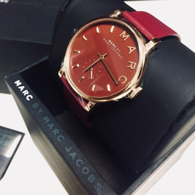 Marc Jacobs Baker Maroon Dial Maroon Leather Strap Watch for Women - MBM1267 Buy Now By Marc Jacobs