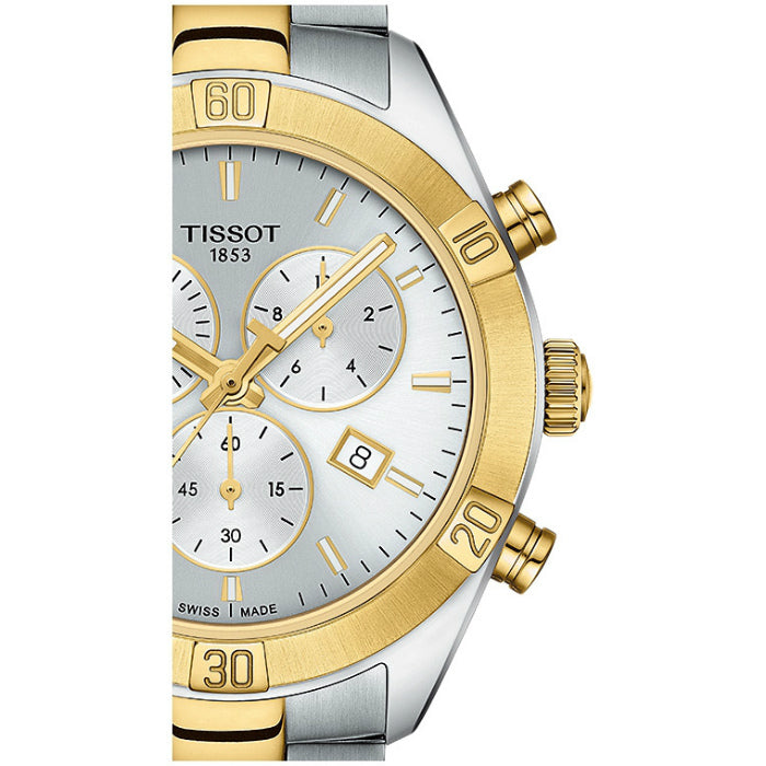 Tissot PR 100 Sport Chic Chronograph Silver Dial Two Tone Steel Strap Watch For Women - T101.917.22.031.00 Buy Now By Tissot