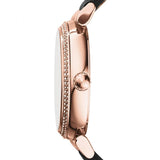 Michael Kors Catlin Rose Gold Crystal Dial Black Leather Strap Watch for Women - MK2376 Buy Now By Michael Kors