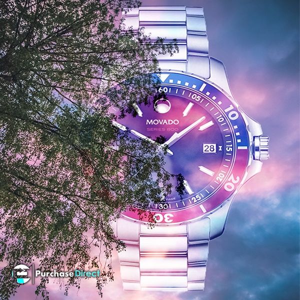 Movado Series 800 Pepsi Black Dial Silver Steel Strap Watch for Men - 2600152 Buy Now By Movado