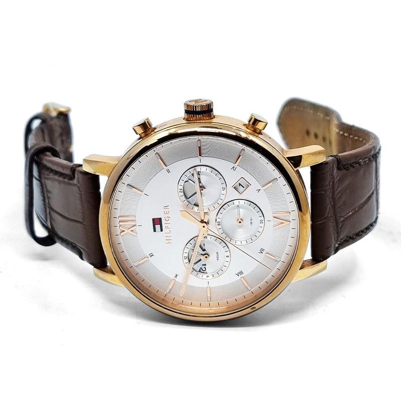 Tommy Hilfiger Evan White Dial Brown Leather Strap Watch for Men - 1710394 Buy Now By Tommy Hilfiger