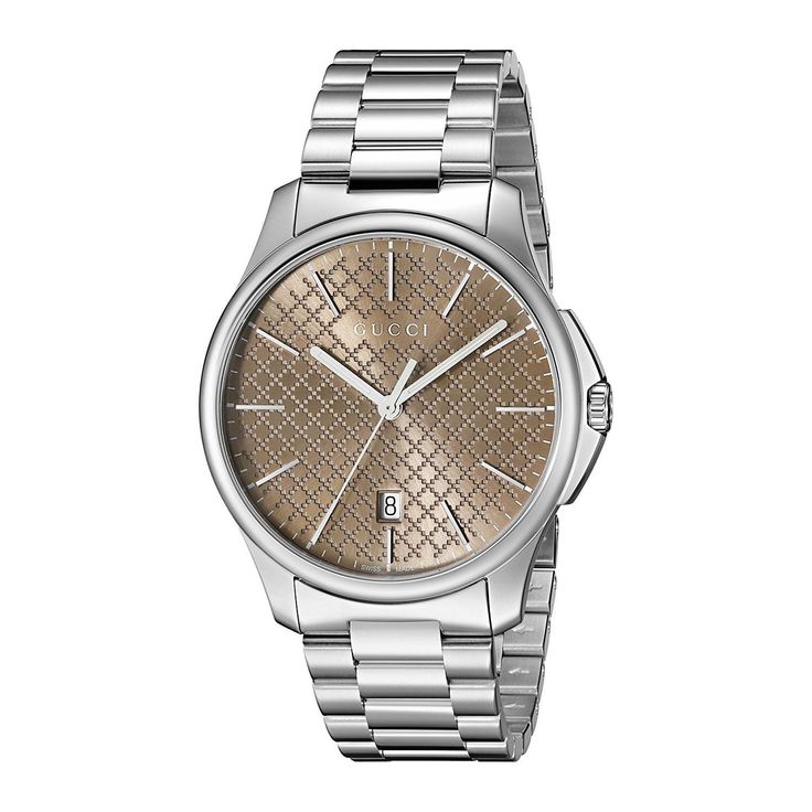 Gucci G Timeless Quartz Brown Dial Silver Steel Strap Watch for Men - YA126317 Buy Now By Gucci