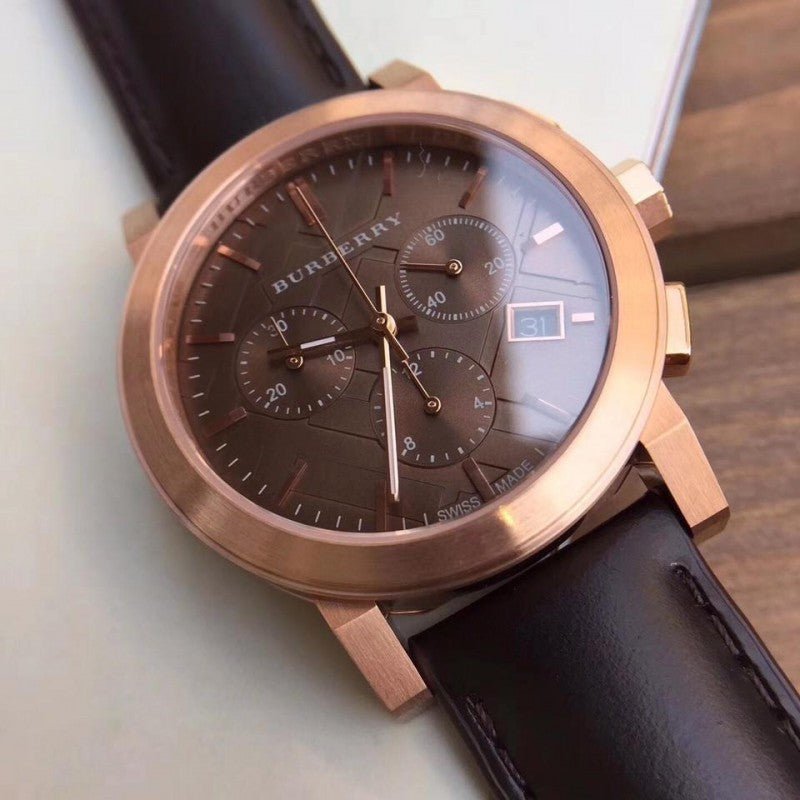 Burberry The City Grey Dial Brown Leather Strap Unisex Watch - BU9755 Buy Now By Burberry