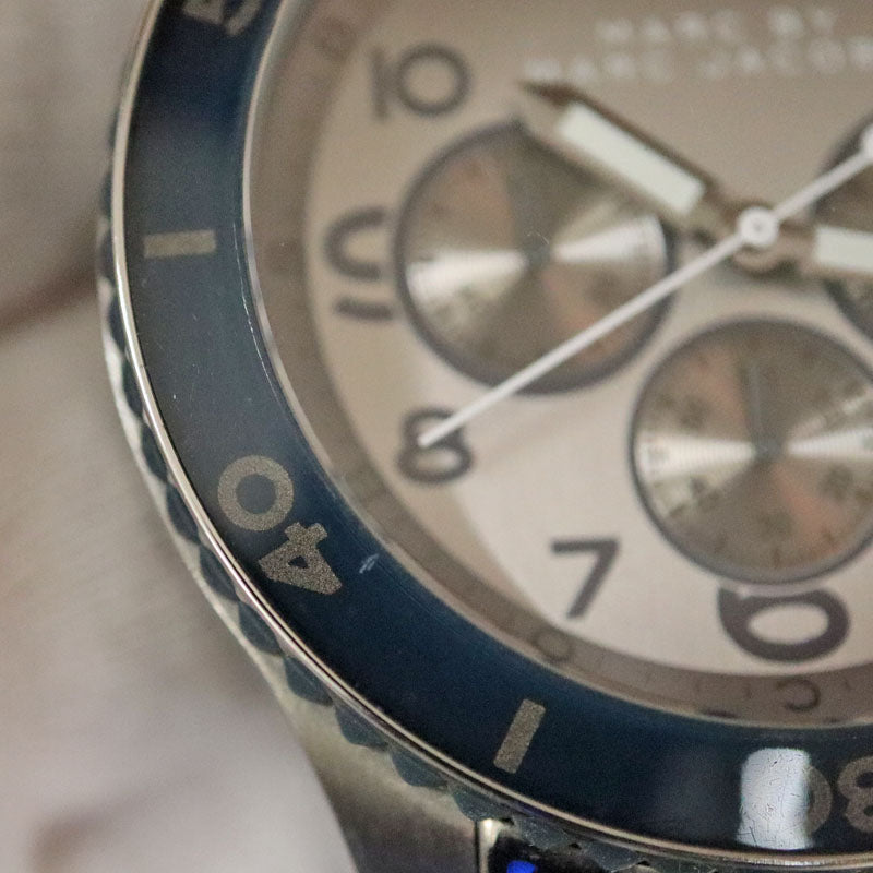 Marc Jacobs Rock Chronograph Silver Dial Silver Steel Strap Watch for Men - MBM5028 Buy Now By Marc Jacobs