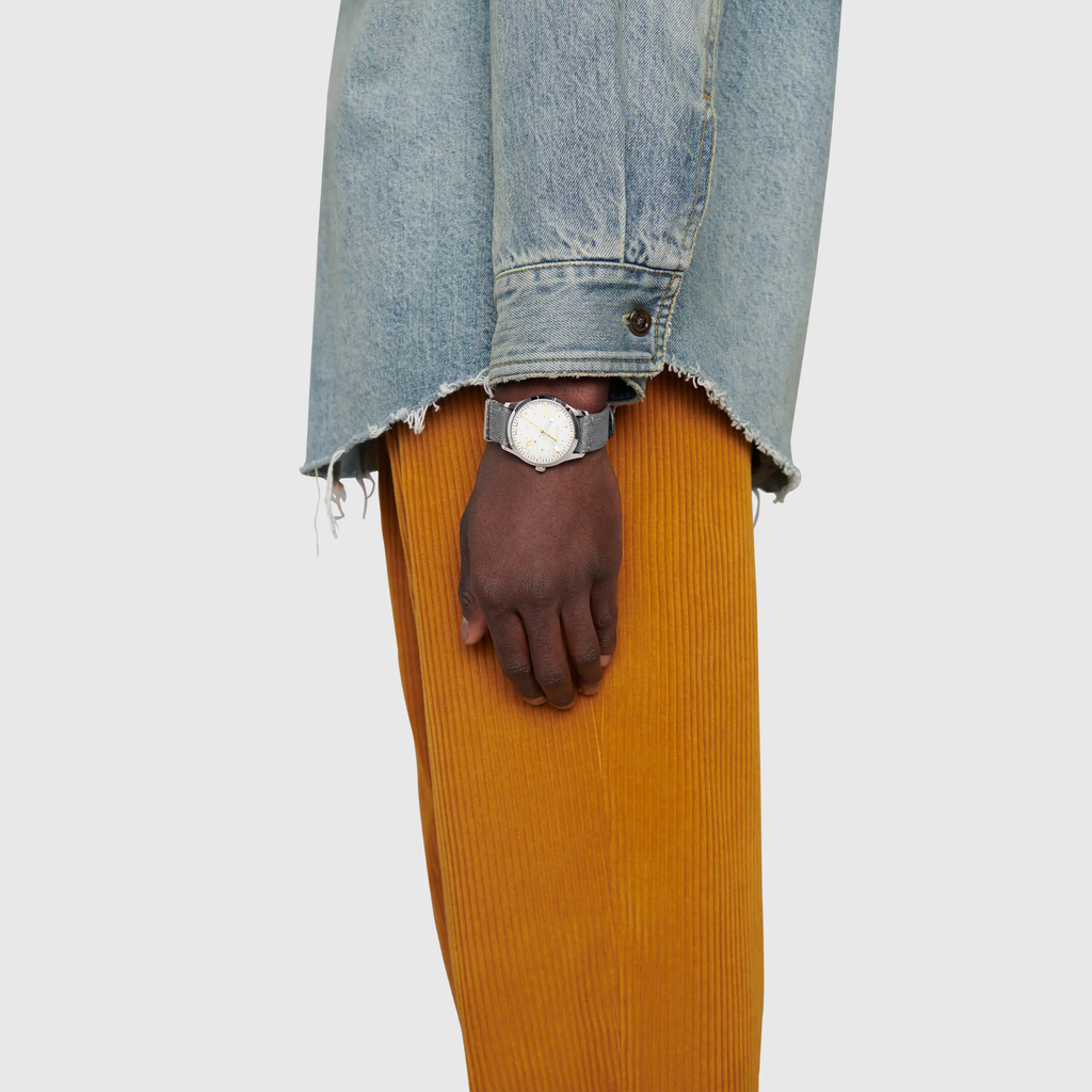 Gucci G Timeless Quartz White Dial Grey NATO Strap Watch For Women - YA1264184 Buy Now By Gucci