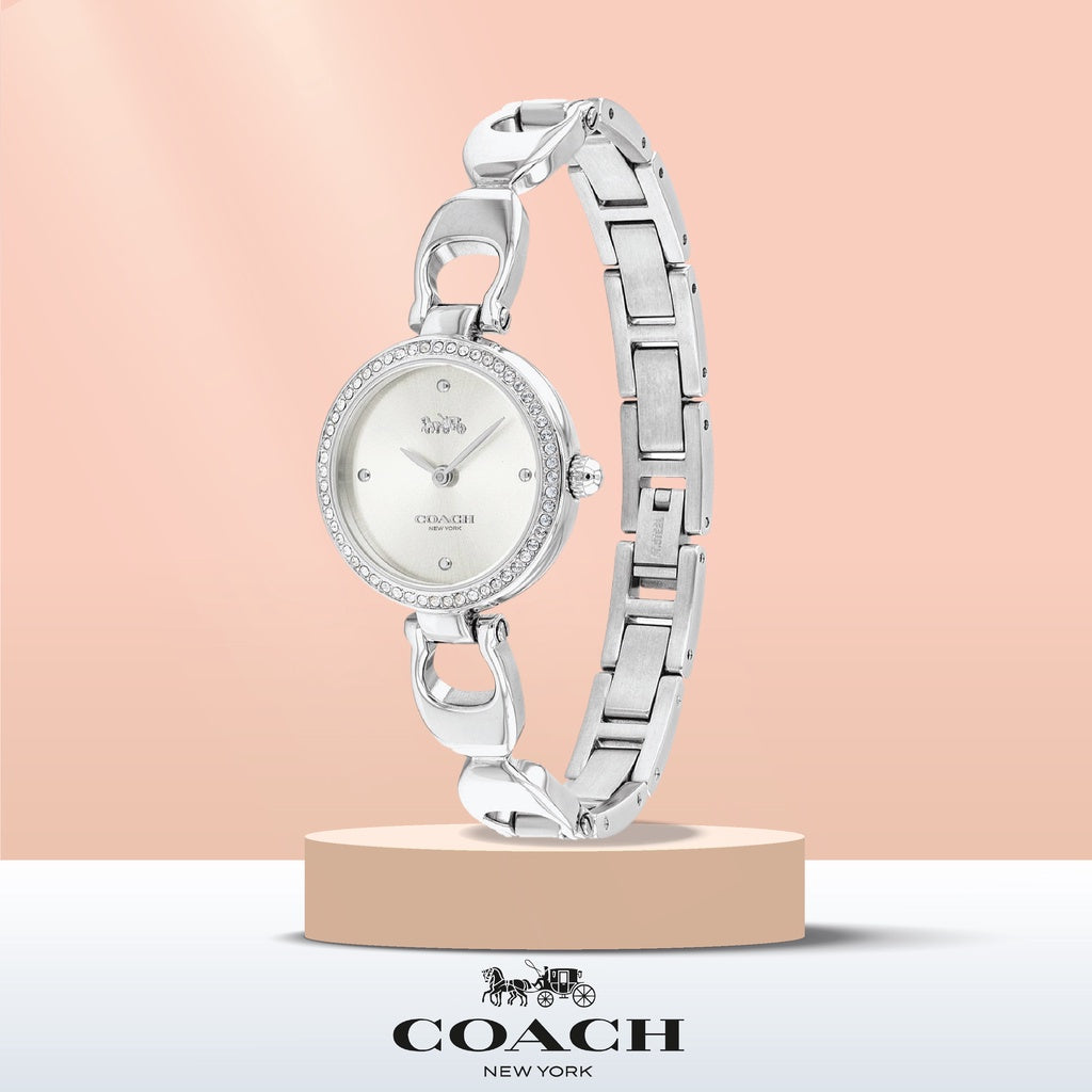 Coach Park Crystals Silver Dial Silver Steel Strap Watch for Women - 14503170 Buy Now By Coach