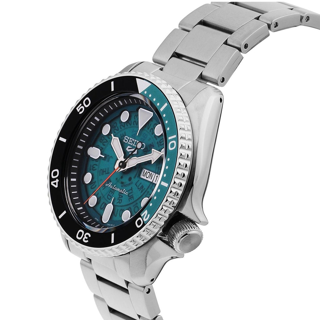 Seiko 5 Sports SKX Skeleton Green Dial Silver Steel Strap Watch For Men - SRPJ45K1 Buy Now By Seiko