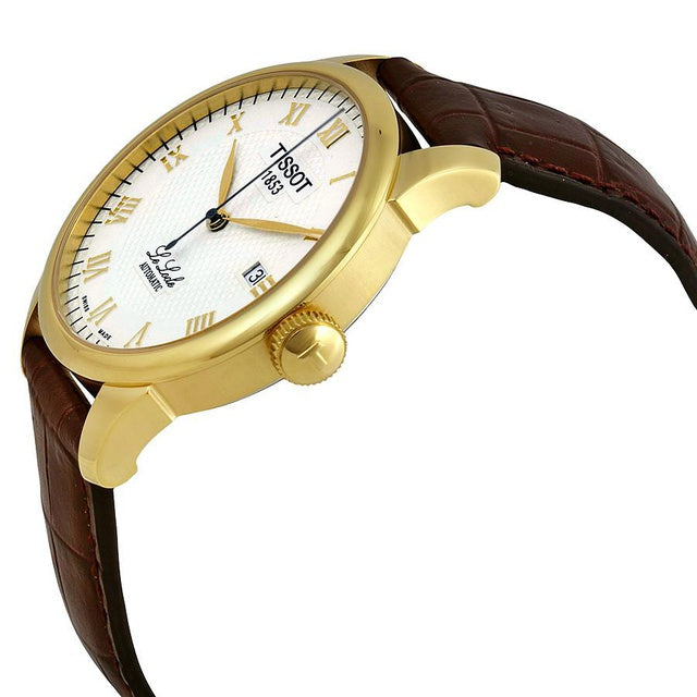 Tissot T Classic Le Locle Automatic Gold Dial Maroon Leather Strap Watch For Men - T41.5.413.73 Buy Now By Tissot