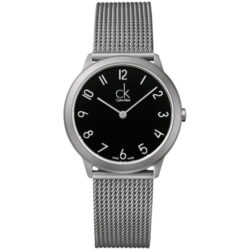 Calvin Klein Minimal Black Dial Silver Mesh Bracelet Watch for Women - K3M52151 Buy Now By Calvin Klein