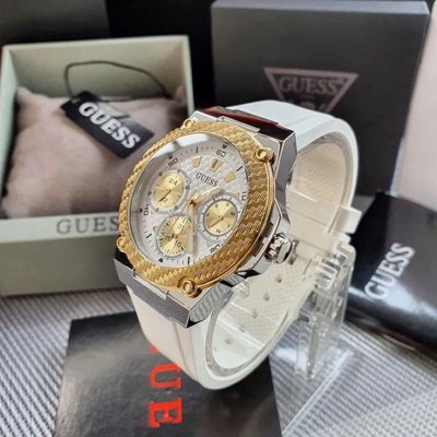 Guess Zena Analog White Dial White Rubber Strap Watch For Women - W1094L1 Buy Now By Guess