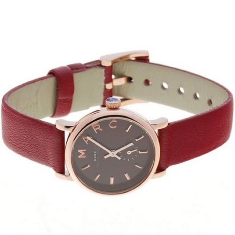 Marc Jacobs Baker Maroon Dial Maroon Leather Strap Watch for Women - MBM1271 Buy Now By Marc Jacobs