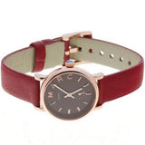 Marc Jacobs Baker Maroon Dial Maroon Leather Strap Watch for Women - MBM1271 Buy Now By Marc Jacobs