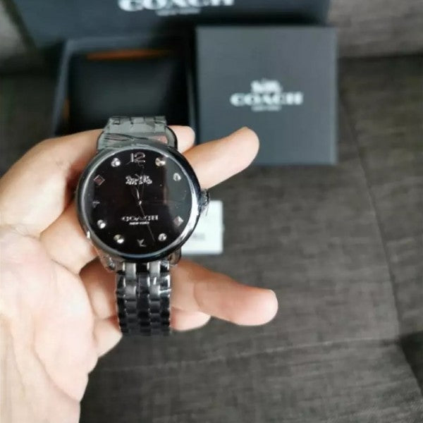 Coach Delancey Black Dial Black Steel Strap Watch For Women - 14502812 Buy Now By Coach
