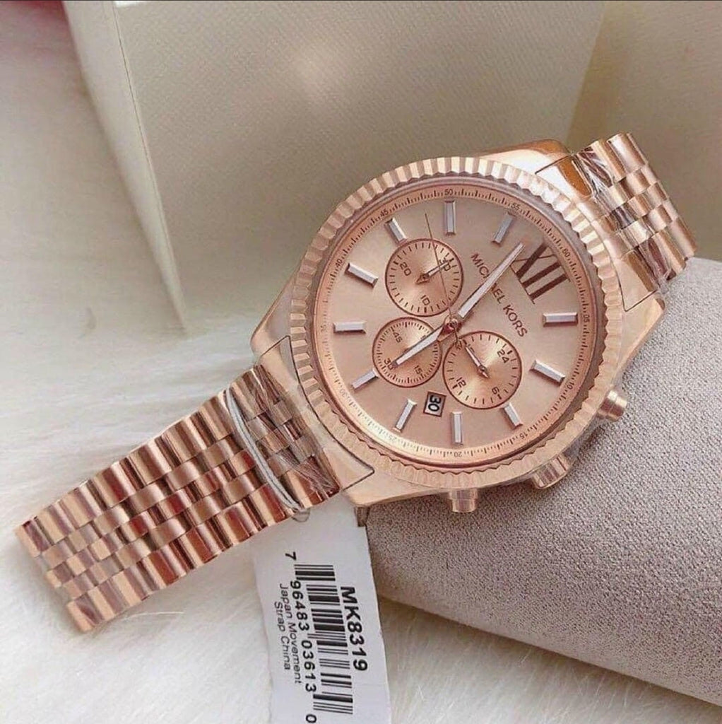Michael Kors Lexington Rose Gold Dial Rose Gold Steel Strap Watch for Men - MK8319 Buy Now By Michael Kors