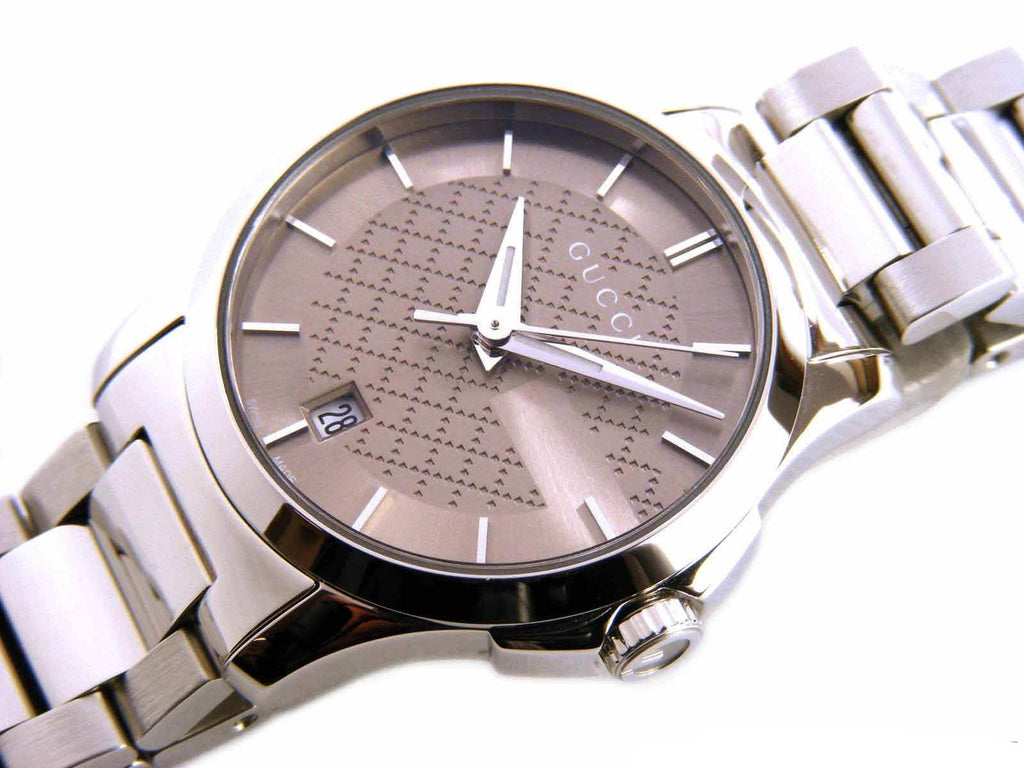 Gucci G Timeless Brown Dial Silver Steel Strap Watch For Women - YA126526 Buy Now By Gucci