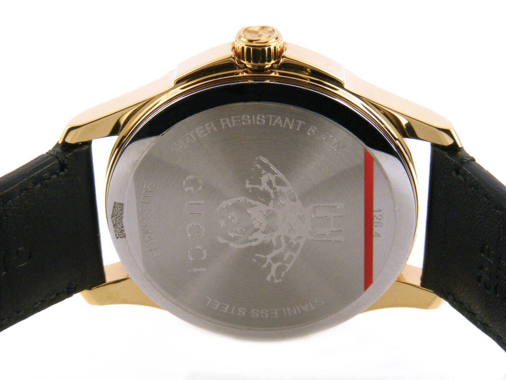 Gucci Le Marche Des Merveilles Quartz Green Dial Black Leather Strap Watch For Women - YA126463 Buy Now By Gucci