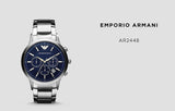 Emporio Armani Renato Chronograph Blue Dial Silver Steel Strap Watch For Men - AR2448 Buy Now By Emporio Armani