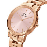 Daniel Wellington Iconic Link Pink Dial Rose Gold Steel Strap Watch For Women - DW00100335 Buy Now By Daniel Wellington