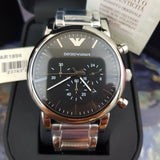 Emporio Armani Luigi Black Dial Silver Steel Strap Watch For Men - AR1894 Buy Now By Emporio Armani