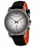 Emporio Armani Chronograph Quartz Grey Dial Black Leather Strap Watch For Men - AR11174 Buy Now By Emporio Armani