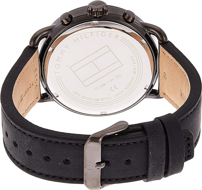 Tommy Hilfiger Briggs Black Dial Black Leather Strap Watch for Men - 1791426 Buy Now By Tommy Hilfiger