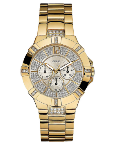 Guess Vista Diamonds Gold Dial Gold Steel Strap Watch for Women - W13573L1 Buy Now By Guess