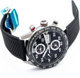 Tag Heuer Carrera Chronograph Black Dial Black Rubber Strap Watch for Men - CBN2A1AA.FT6228 Buy Now By Tag Heuer