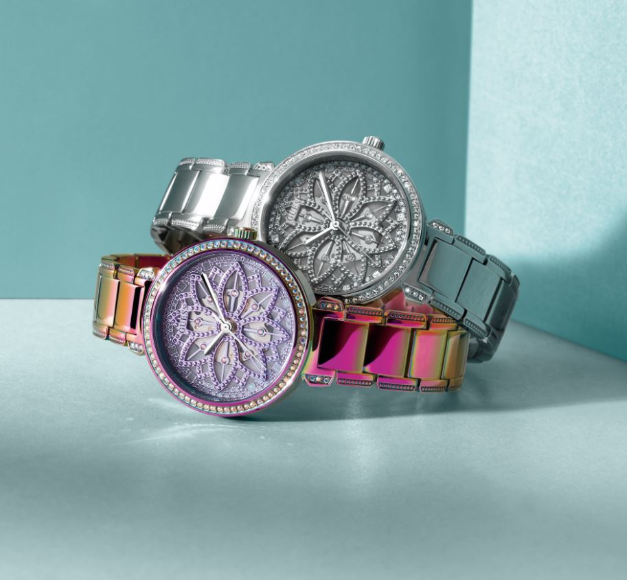 Guess Dahlia Analog Silver Dial Purple Leather Strap Watch For Women - GW0529L4 Buy Now By Guess