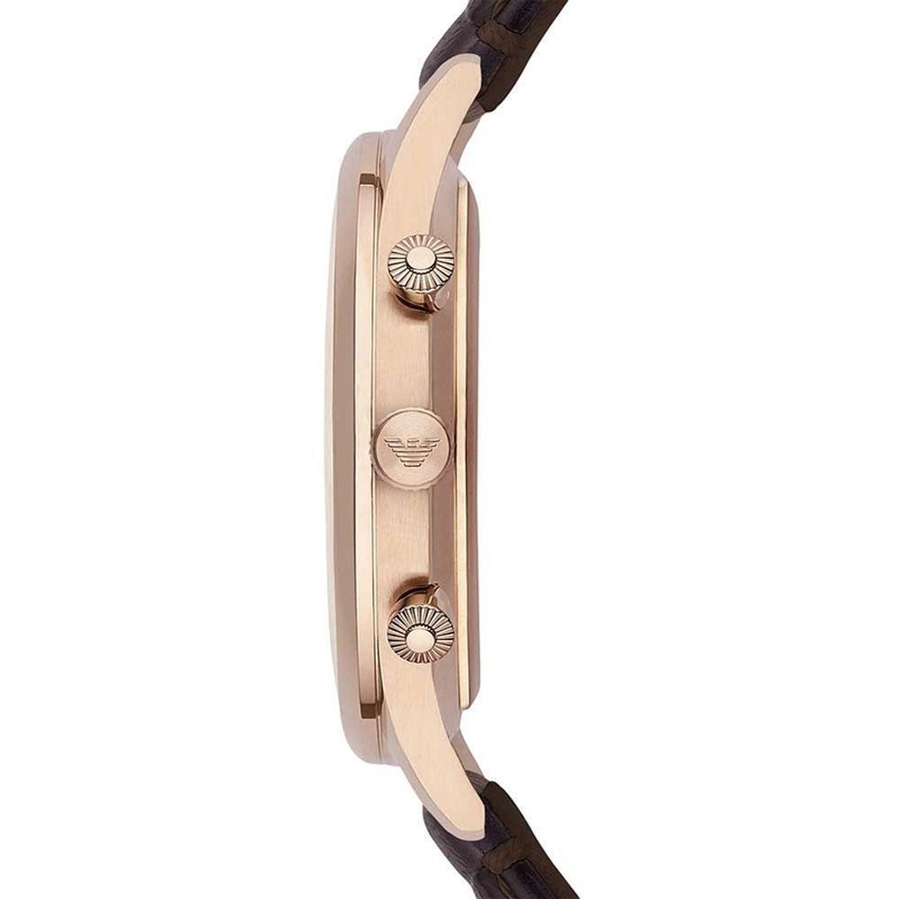 Emporio Armani Classic Chronograph Burgundy Dial Brown Leather Strap Watch For Men - AR1890 Buy Now By Emporio Armani