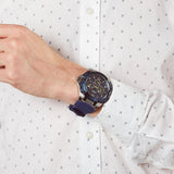 Guess Genesis Multi Function Analog Blue Dial Blue Rubber Strap Watch For Men - W1254G1 Buy Now By Guess