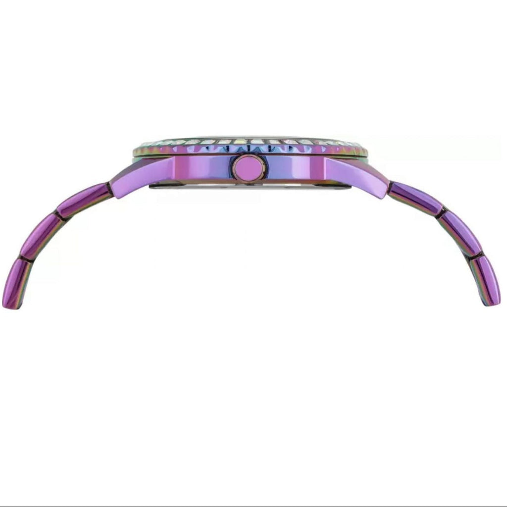 Guess Sparkler Silver Dial Purple Steel Strap Watch For Women - GW0111L5 Buy Now By Guess