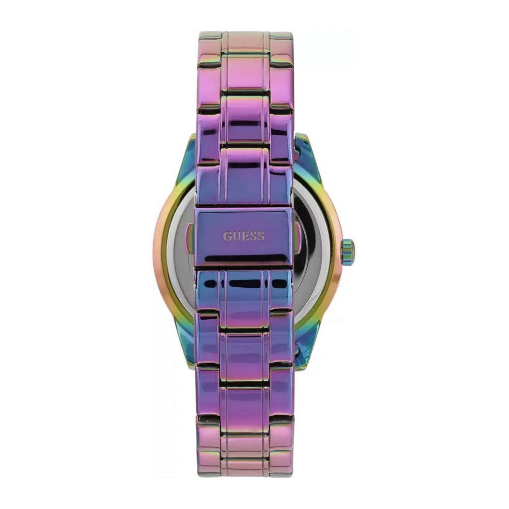 Guess Sparkler Silver Dial Purple Steel Strap Watch For Women - GW0111L5 Buy Now By Guess