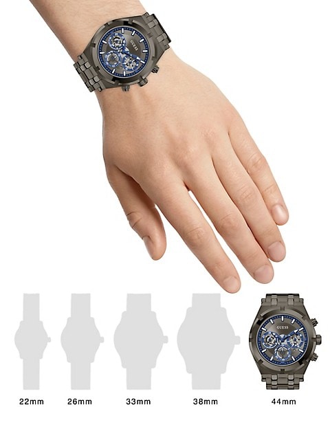 Guess Continental Grey Dial Grey Steel Strap Watch for Men - GW0260G3 Buy Now By Guess