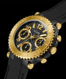 Guess Cosmic Multifunction Black Dial Black Silicone Strap Watch For Women - GW0466L1 Buy Now By Guess