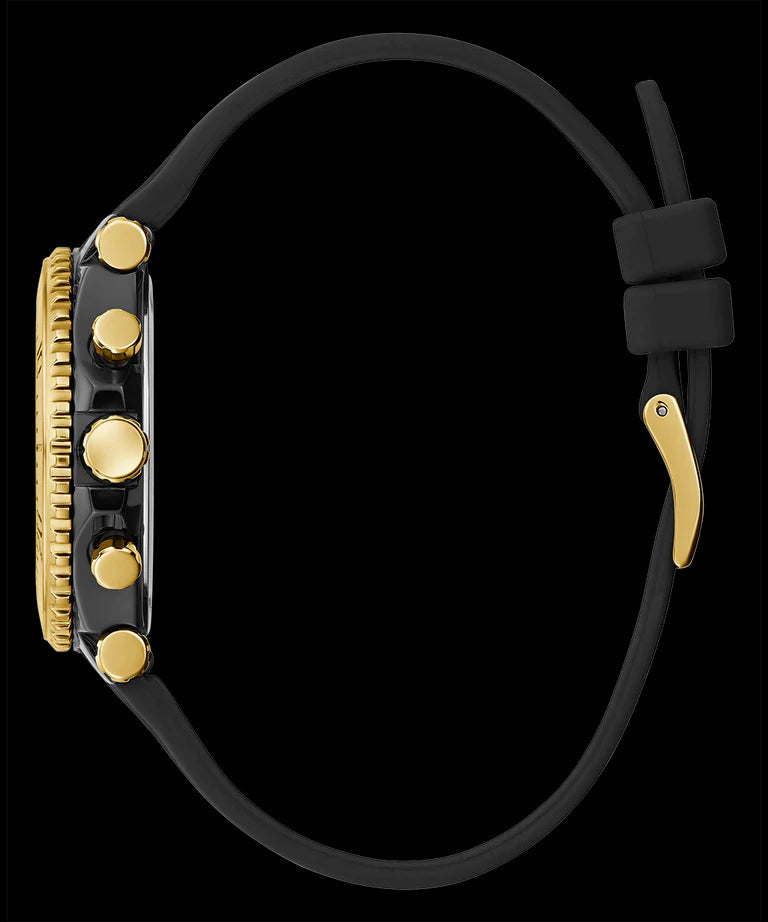 Guess Cosmic Multifunction Black Dial Black Silicone Strap Watch For Women - GW0466L1 Buy Now By Guess