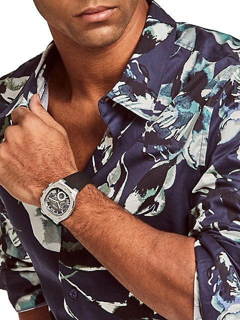 Guess Headline Chronograph Grey Dial Black Rubber Strap Watch for Men - GW0571G1 Buy Now By Guess