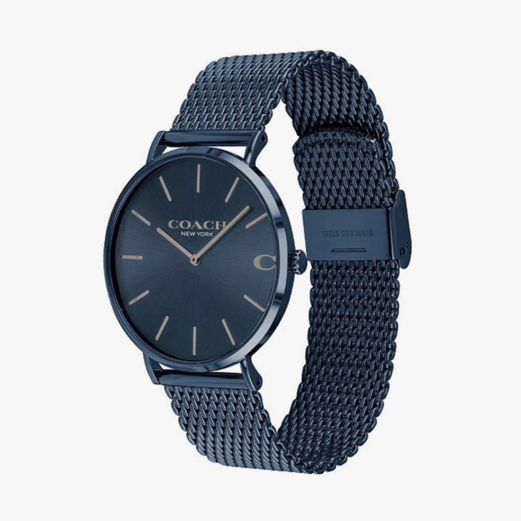 Coach Charles Blue Dial Blue Mesh Bracelet Watch for Men - 14602146 Buy Now By Coach