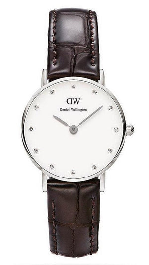 Daniel Wellington York White Dial Brown Leather Strap Watch For Women - DW00100069 Buy Now By Daniel Wellington
